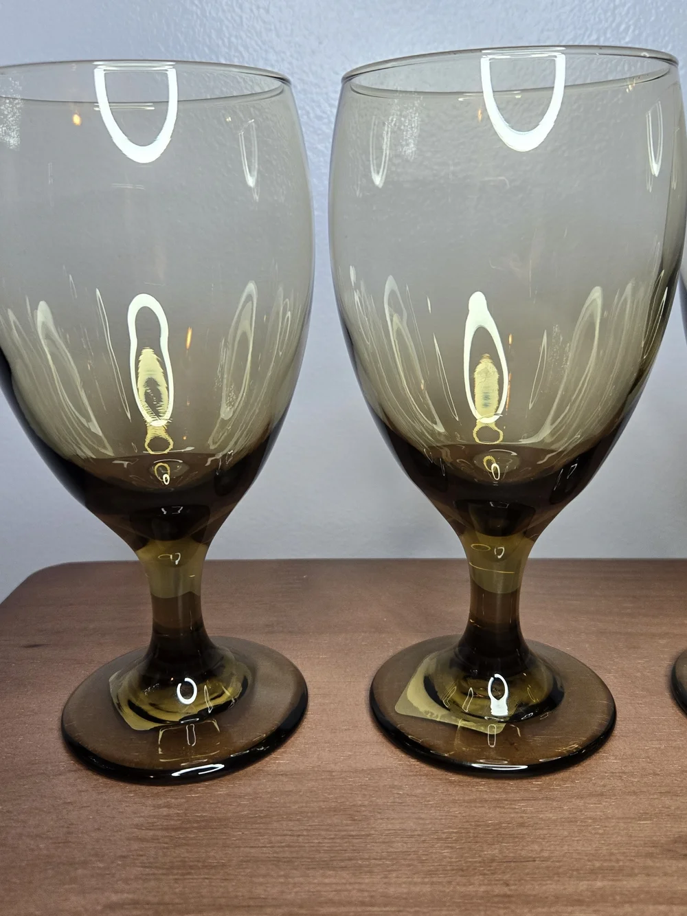 Libbey Amber-Tinted Stemmed Wine Glasses - Set of 4